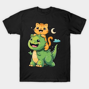 Masterful Cat Dinosaur T-Shirt